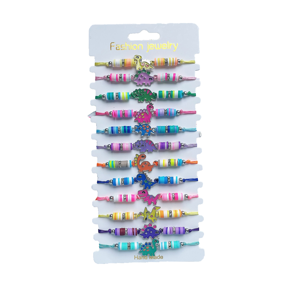 12Pcs Bohemian Style Colorful  - Ceramic Link Bracelet 评论和价格