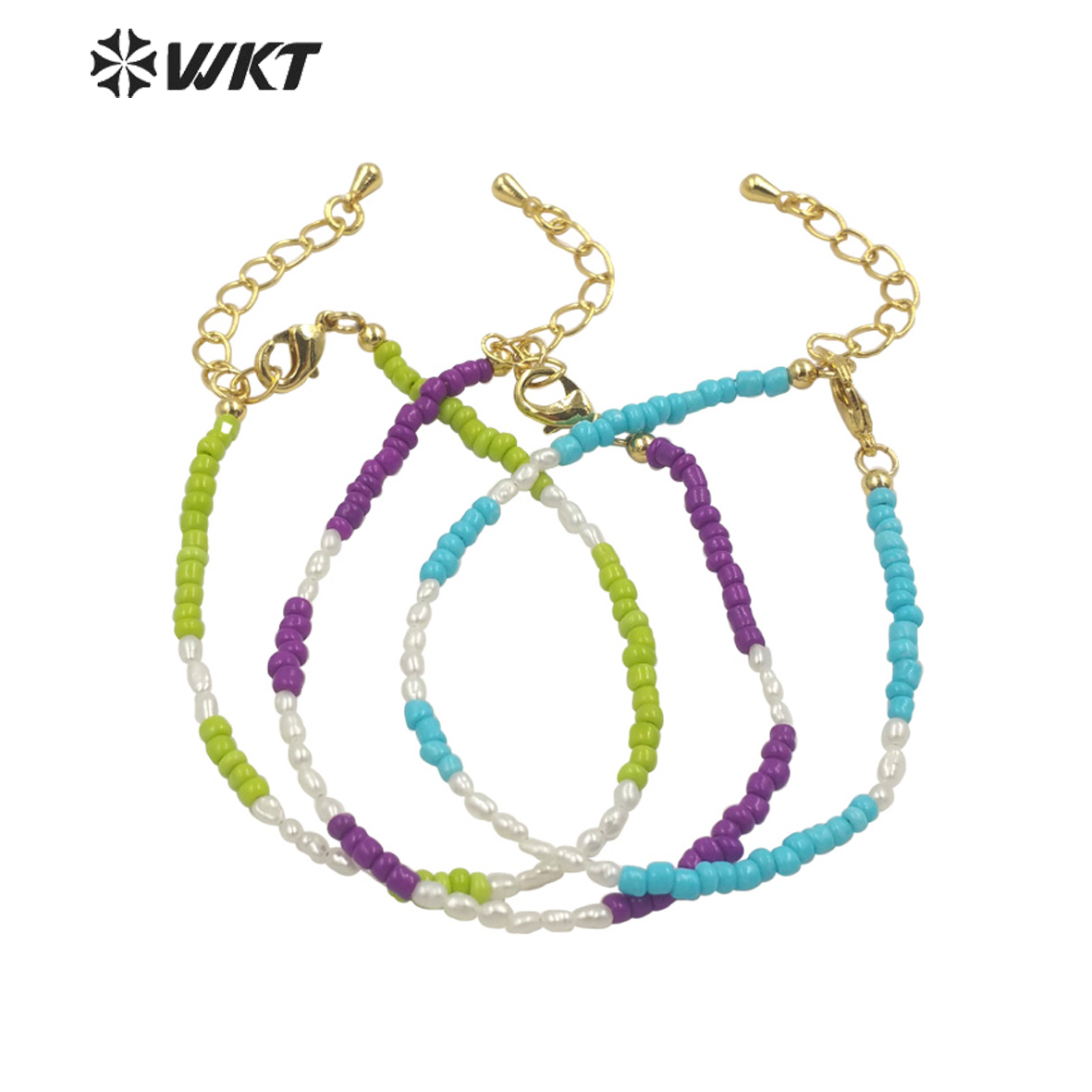 WT-MPB079 Women Elegant Tiny 2 - Ceramic Link Bracelet 评论和价格